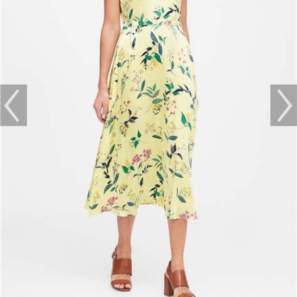 Banana Republic Floral Soft Satin Midi Dress New With Tags Size 4 - Picture 9 of 10